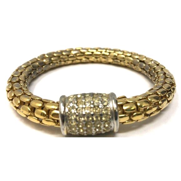 Signed Joan Rivers Gold Tone Weave Bangle Bracelet - Size 6.5 - Picture 2 of 5